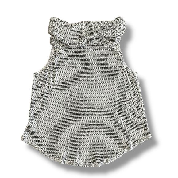 Free People Timber Knit Cowl Neck Tank Top Women’s Medium Black White Sleeveless - Picture 4 of 7